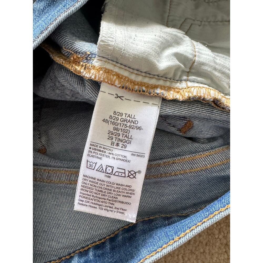 Gap 1969 High Rise Cigarette Straight Leg Dark Indigo Jeans Women's SZ 8/29 TALL - Picture 7 of 10
